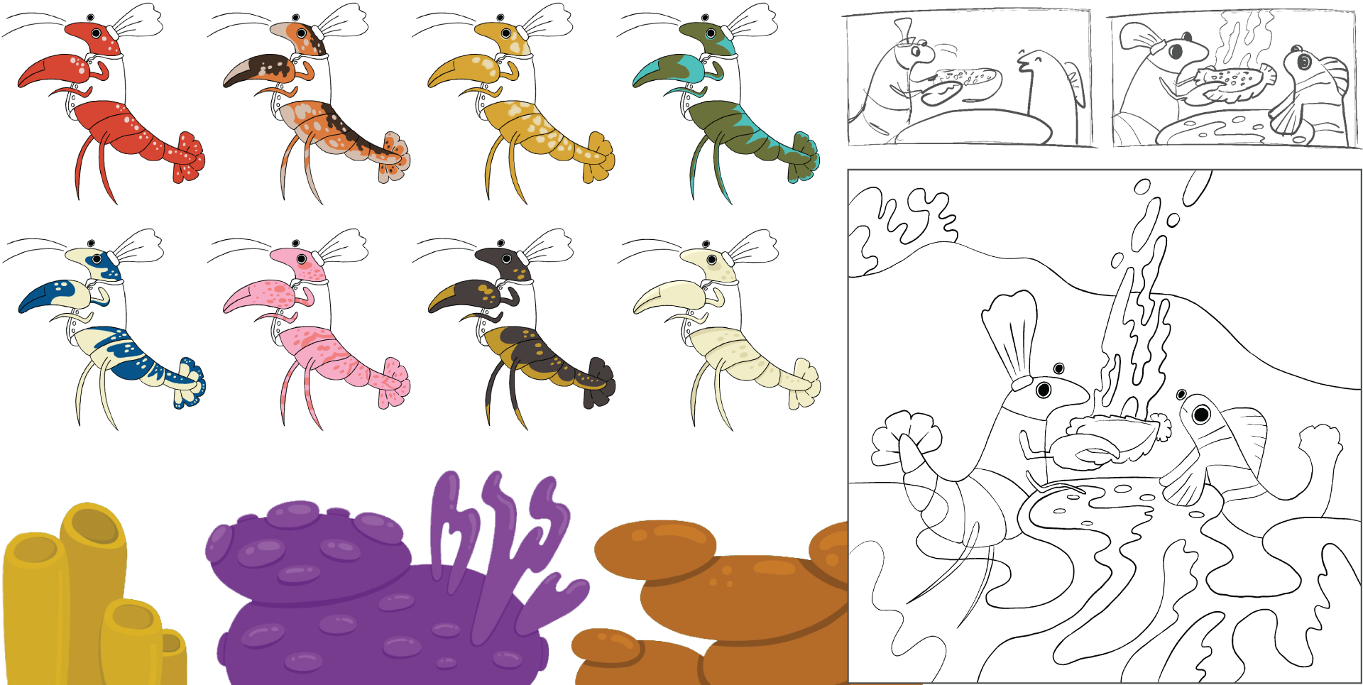 Shrimp fried rice progress and concept art