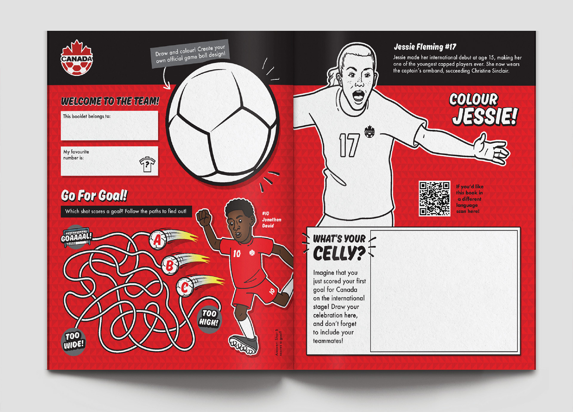 Canada soccer grade K-2 playbook spread