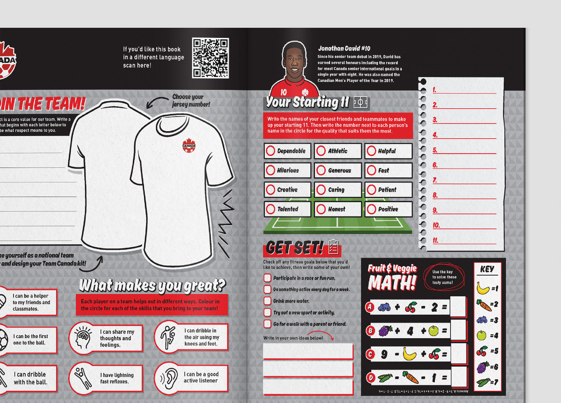 Canada soccer grade 3-5 playbook spread